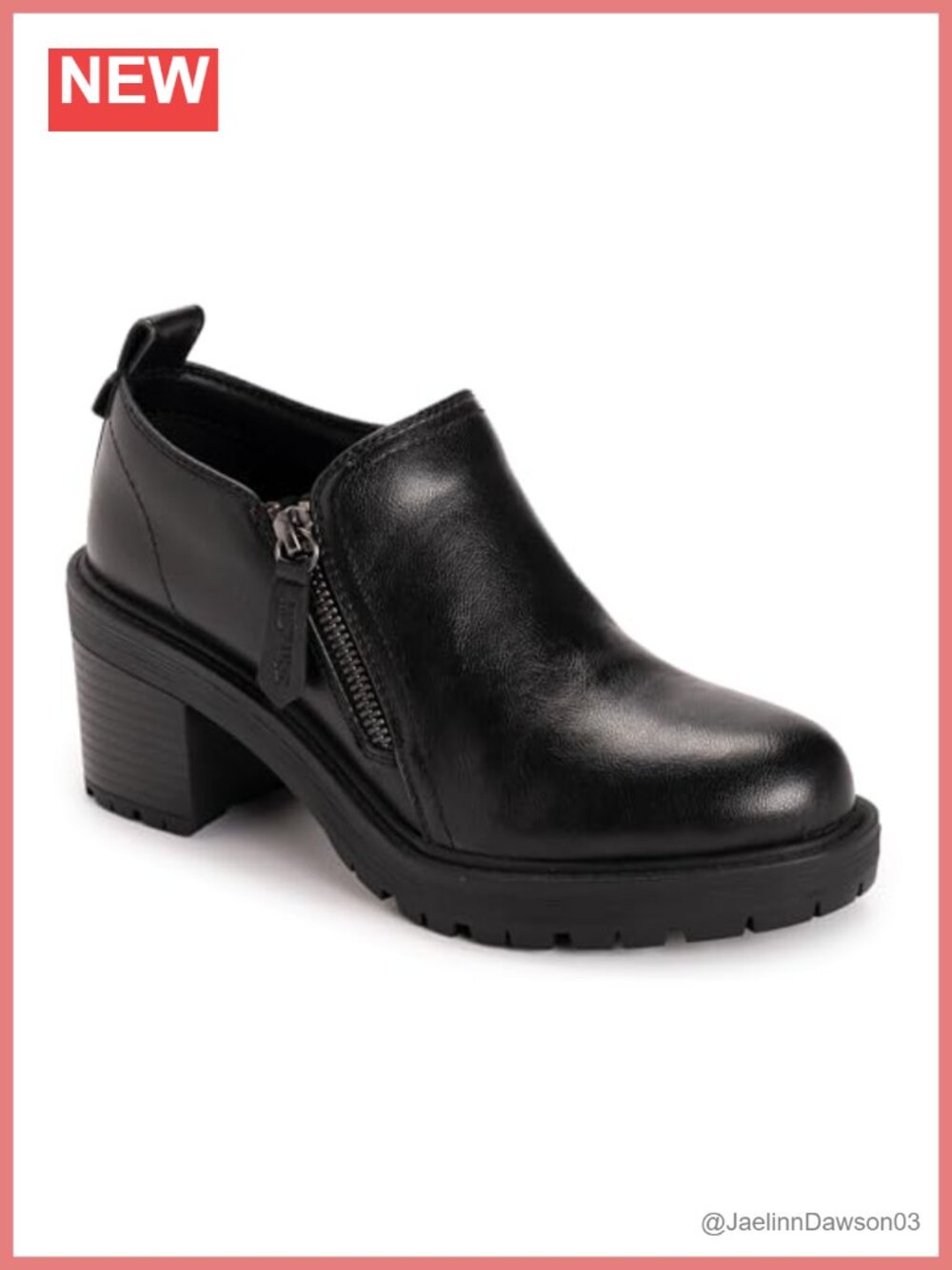 Faux Stack Heel Side Zip Shootie Block Heel Round Toe Ankle Booties